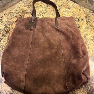 Brown Genuine Suede Women's Tote Bag